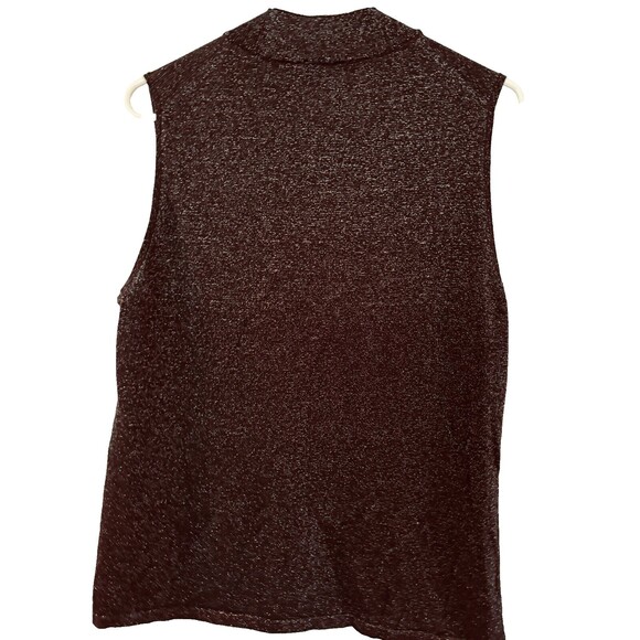 Ann Taylor Black Sparkly Sweater Shell Sz. XXL Sleeveless Knit Holiday Party - Picture 3 of 4